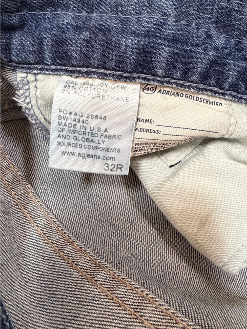 AG Adriano Goldschmied The Nikki Relaxed Skinny Jeans Size 32R Distressed - Picture 4 of 5